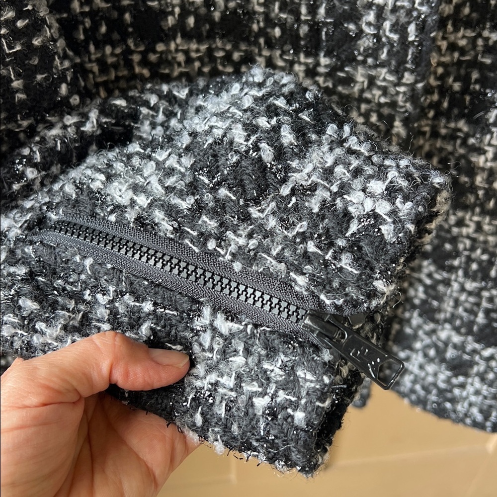 Powder River Outfitters XXL Tweed Black Gray Zip Up Coat Jacket Wool Blend - Picture 7 of 11